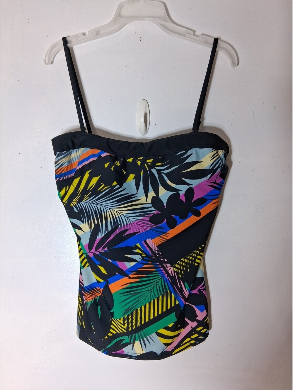 Hapari Women's Multicolor Floral Adjustable Strap Tankini Top, Size 16(XL)